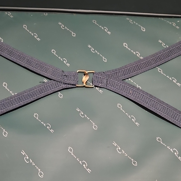 Oscar De La Renta Vintage Canvas Green & Tan Luggage Suit Case - Picture 13 of 16